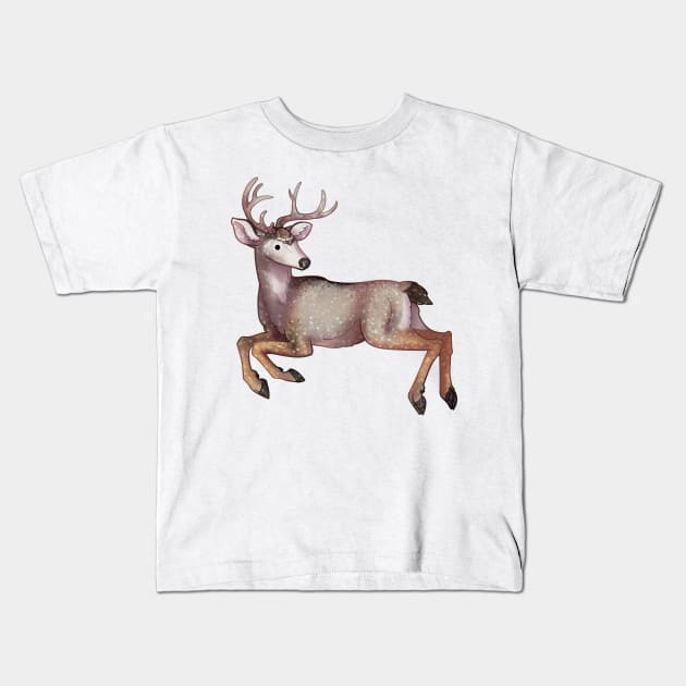 Cozy Mule Deer Kids T-Shirt by Phoenix Baldwin